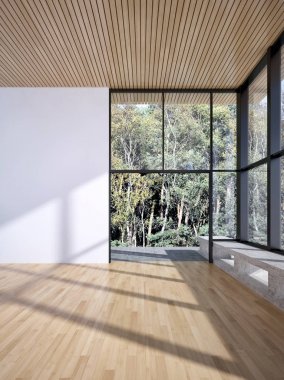 modern parlak iç mekan 3D resimleme