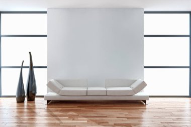 modern parlak iç mekan 3D resimleme