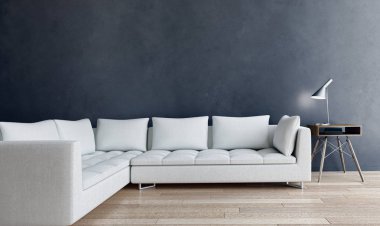 modern parlak iç mekan 3D resimleme