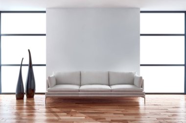 modern parlak iç mekan 3D resimleme