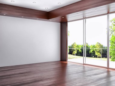 modern parlak iç mekan 3D resimleme