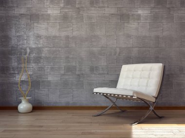 modern parlak iç mekan 3D resimleme