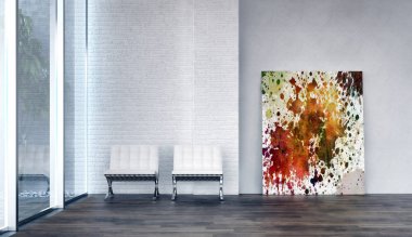 modern parlak iç mekan 3D resimleme