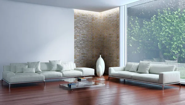 modern parlak iç mekan 3D resimleme