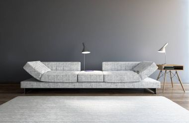 modern parlak iç mekan 3D resimleme