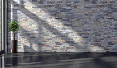 modern parlak iç mekan 3D resimleme