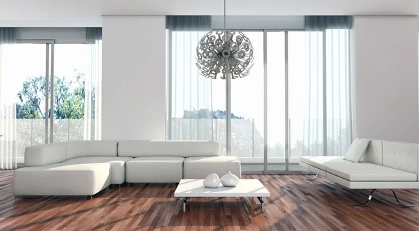 Moderno interiores brilhantes 3d renderização ilustração — Fotografia de Stock