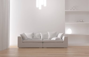 modern parlak iç mekan 3D resimleme