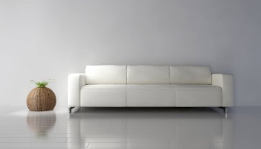 modern parlak iç mekan 3D resimleme