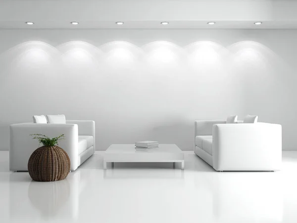 Modern bright interiors 3D rendering illustration — Stock Photo, Image