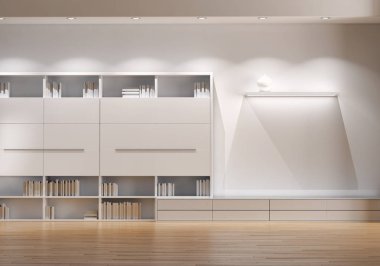 modern parlak iç mekan 3D resimleme