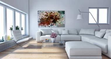 modern parlak iç mekan 3D resimleme