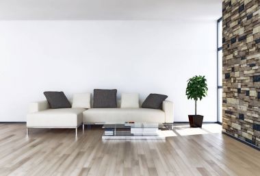 modern parlak iç mekan 3D resimleme