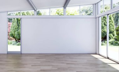 modern parlak iç mekan 3D resimleme