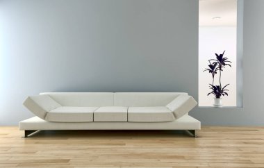 modern parlak iç mekan 3D resimleme