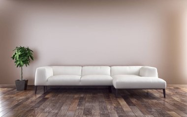 modern parlak iç mekan 3D resimleme