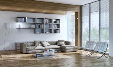 modern parlak iç mekan 3D resimleme