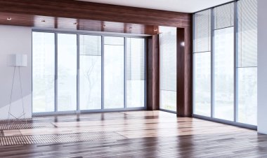 modern parlak iç mekan 3D resimleme