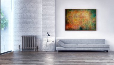 modern parlak iç mekan 3D resimleme