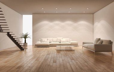modern parlak iç mekan 3D resimleme