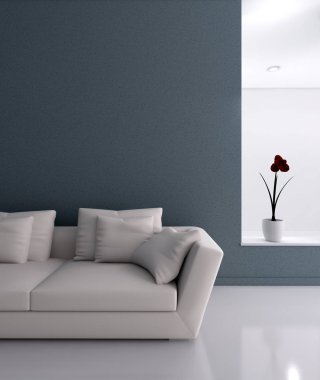 modern parlak iç mekan 3D resimleme