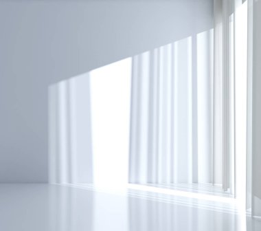 modern parlak iç mekan 3D resimleme