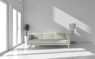 modern parlak iç mekan 3D resimleme