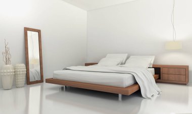 modern parlak iç mekan 3D resimleme