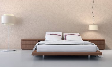 modern parlak iç mekan 3D resimleme