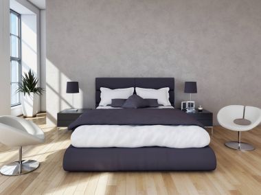 modern parlak iç mekan 3D resimleme