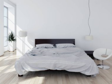 modern parlak iç mekan 3D resimleme
