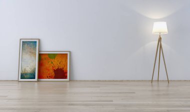 modern parlak iç mekan 3D resimleme