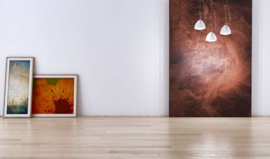 modern parlak iç mekan 3D resimleme