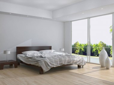 modern parlak iç mekan 3D resimleme
