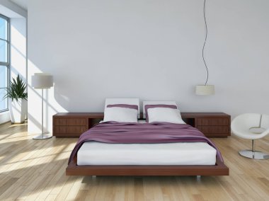 modern parlak iç mekan 3D resimleme