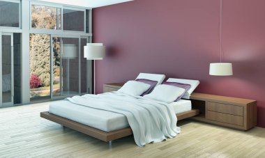 modern parlak iç mekan 3D resimleme