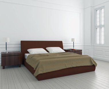 modern parlak iç mekan 3D resimleme