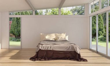 modern parlak iç mekan 3D resimleme