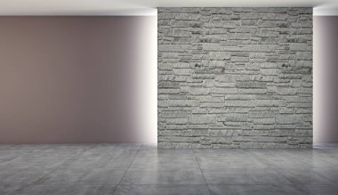 modern parlak iç mekan 3D resimleme