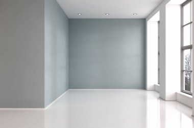 modern parlak iç mekan 3D resimleme