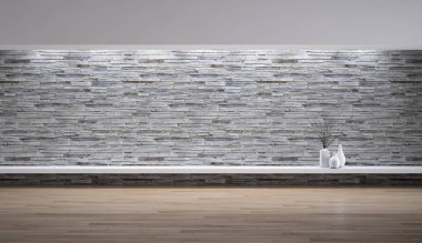 modern parlak iç mekan 3D resimleme