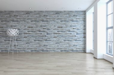 modern parlak iç mekan 3D resimleme