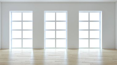 modern parlak iç mekan 3D resimleme