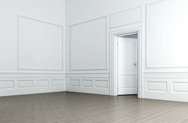 modern parlak iç mekan 3D resimleme