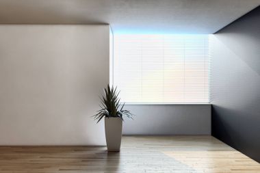 modern parlak iç mekan 3D resimleme