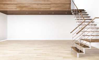 modern parlak iç mekan 3D resimleme