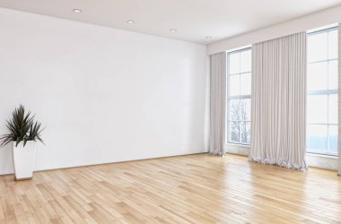 modern parlak iç mekan 3D resimleme