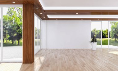 modern parlak iç mekan 3D resimleme