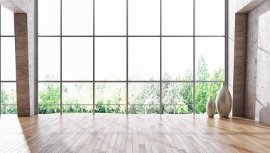 modern parlak iç mekan 3D resimleme