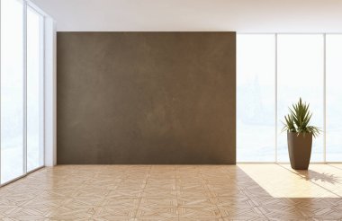 modern parlak iç mekan 3D resimleme